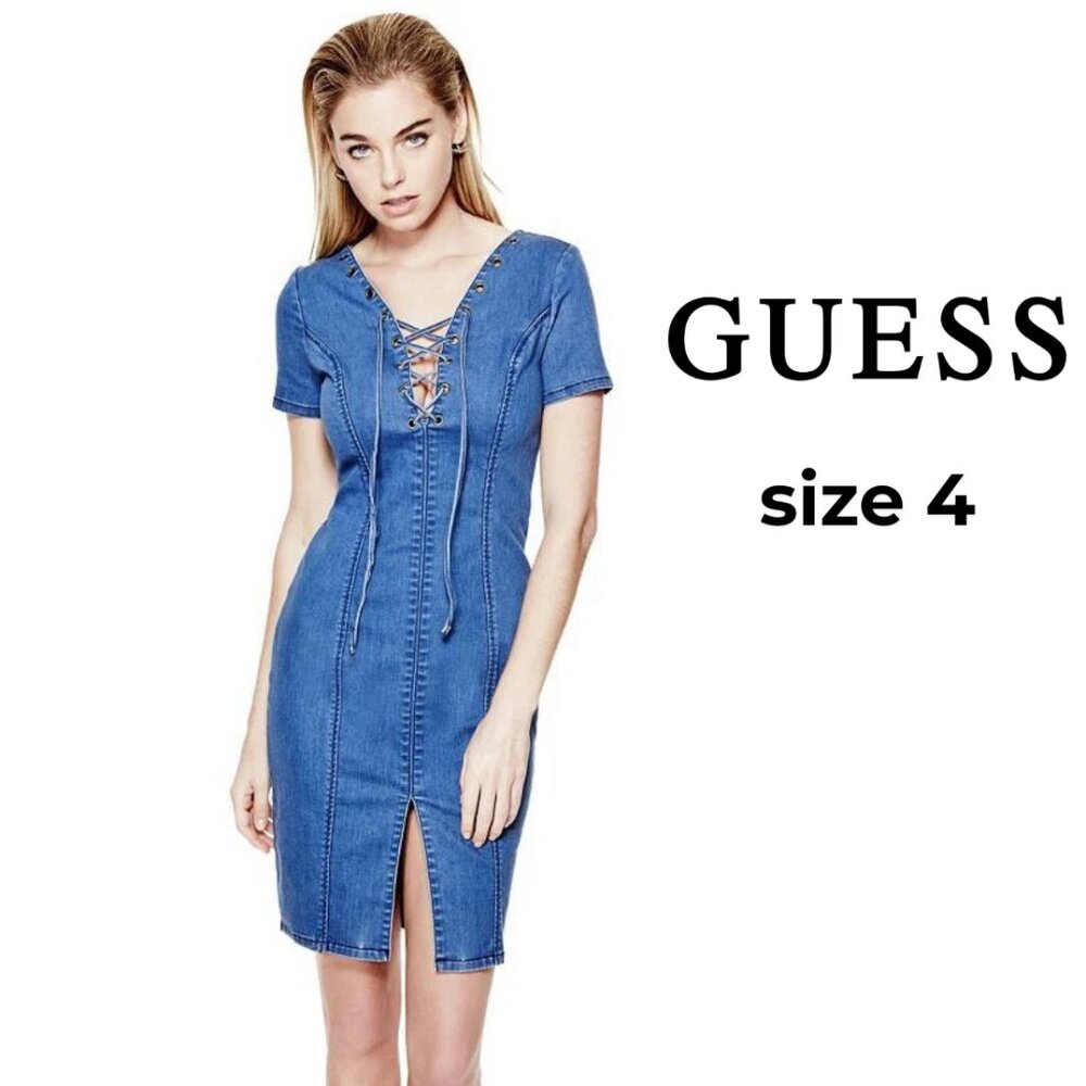 GUESS SHALAY DENIM DRESS - Picture 3 of 13